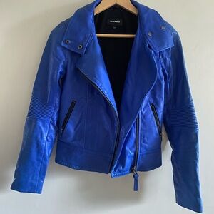 Mackage Royal Blue Leather Jacket